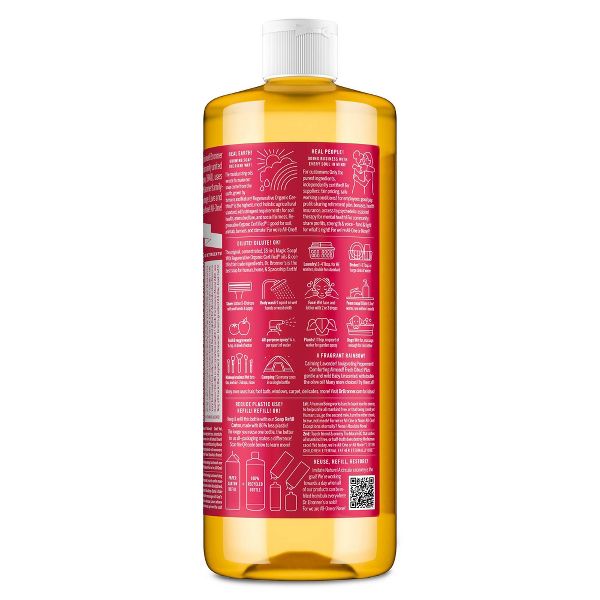 Dr. Bronner's Magic Pure Castile Liquid Soap Bodywash - Rose - 32 fl oz