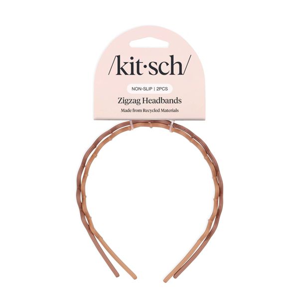 Kitsch Rabs Zig Zag Recycled Headband - Black/Tortoise - 2pk