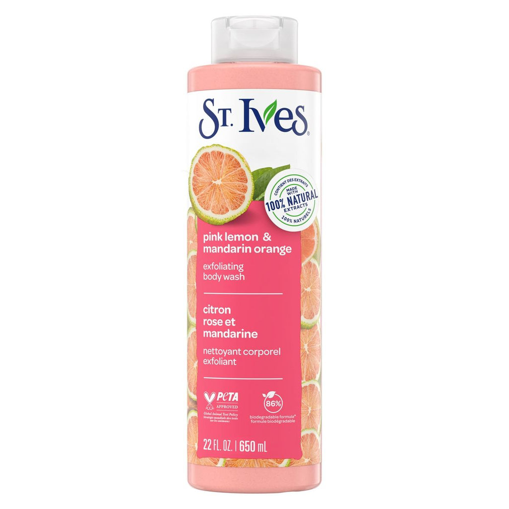St. Ives Pink Lemon & Mandarin Orange Plant-Based Natural Body Wash Soap - 22 fl oz