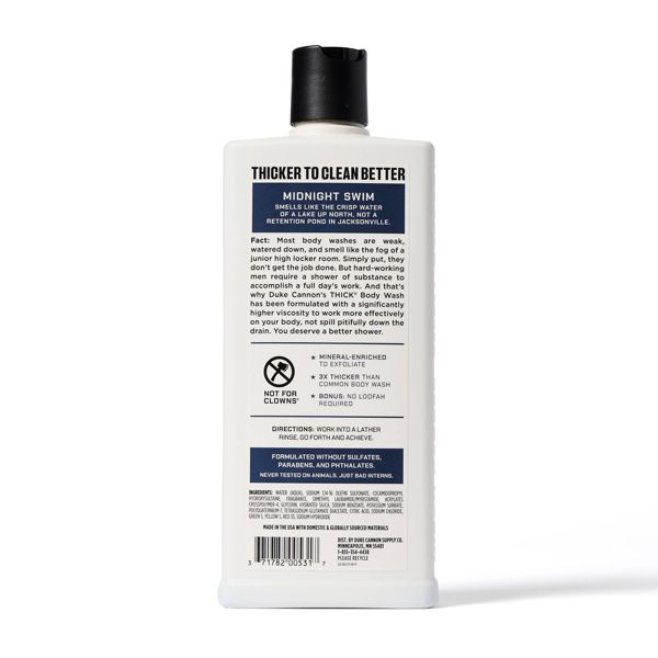 Duke Cannon Supply Co. THICK Men's Body Wash - Midnight Swim - 18 fl oz
