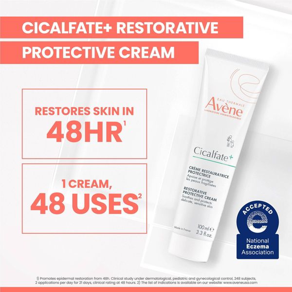 Avene Cicalfate + Restorative Protective Skin Barrier Face Cream for Sensitive Skin - 1.3 fl oz