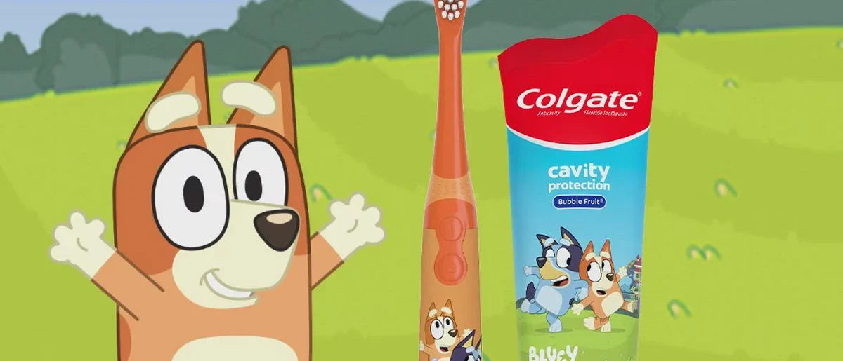Colgate Kids' Battery Toothbrush - Bluey Bingo - Extra Soft