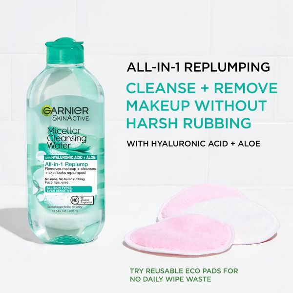 Garnier Hyaluronic Acid Hydrating and Plumping Makeup Remover Micellar Water - 13.5 fl oz