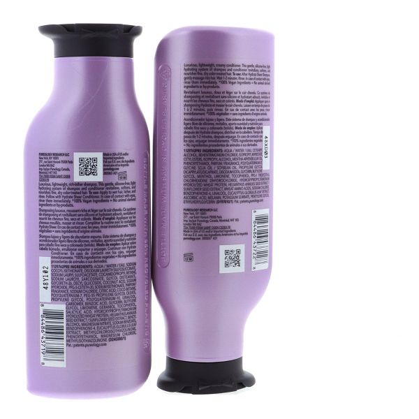 Pureology Hydrate Sheer Shampoo & Conditioner Duo Set 9 fl oz / 266ml each Perfectly balanced hydration without weighing hair down