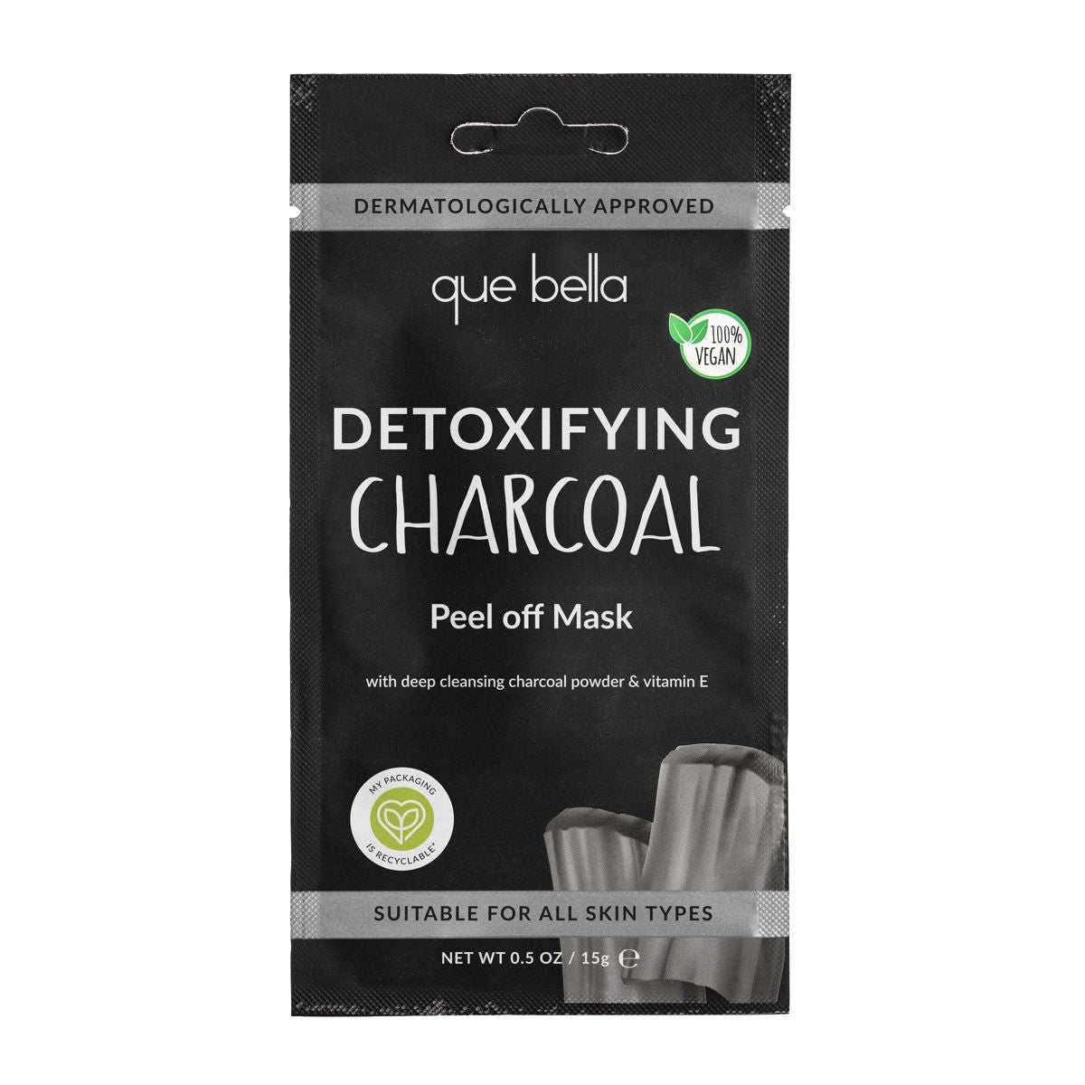 Que Bella Detoxifying Charcoal Peel off Mask - 0.5oz