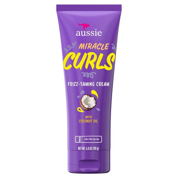 Aussie Miracle Curls Frizz Taming Curl Cream with Coconut & Jojoba - 6.8oz