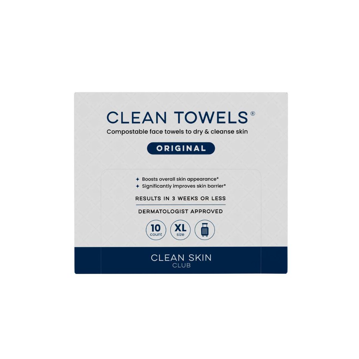 Clean Skin Club Travel Disposable Face Towel for Improved Skin - XL - 10ct