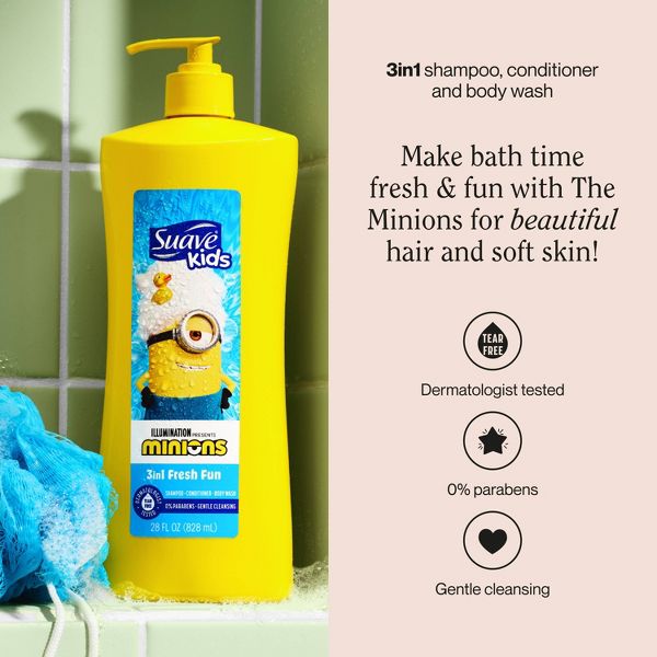 Suave Kids' 3-in-1 Minions Shampoo and Conditioner - 28 fl oz