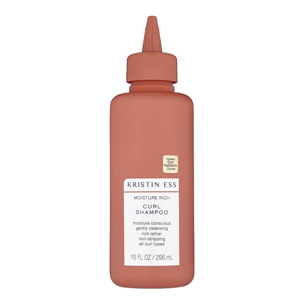 Kristin Ess Moisture Rich Curl Shampoo for All Curls 2A-4C Curly + Wavy + Frizzy Hair - Sulfate, Paraben + Silicone Free - 10 fl oz