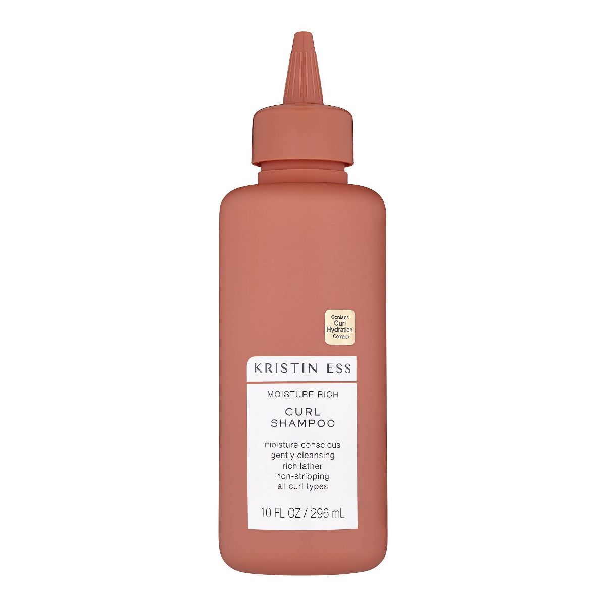 Kristin Ess Moisture Rich Curl Shampoo for All Curls 2A-4C Curly + Wavy + Frizzy Hair - Sulfate, Paraben + Silicone Free - 10 fl oz