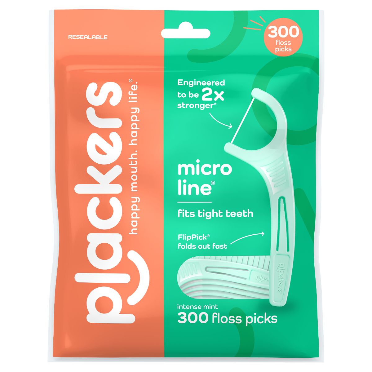 Plackers Micromint Flosser - 300ct