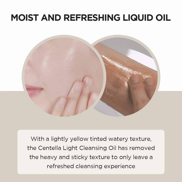 SKIN1004 Madagascar Centella Light Cleansing Oil Korean Skincare Soothing and Gentle Oil Cleanser for Makeup Impurities Removal - 200ml