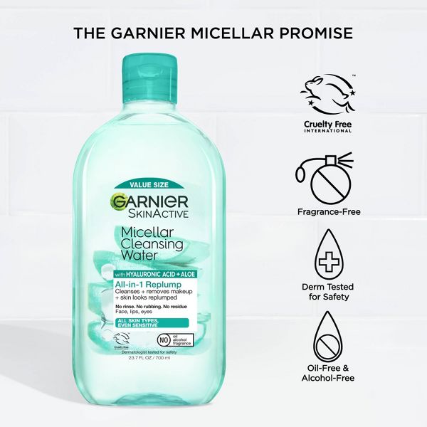 Garnier Hyaluronic Acid Hydrating and Plumping Makeup Remover Micellar Water - 13.5 fl oz