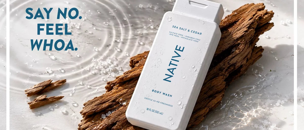 Native Body Wash for Men & Women - Sea Salt & Cedar - Sulfate Free - 18 fl oz