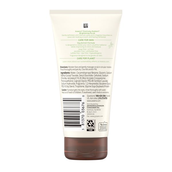 Aveeno Positively Radiant Brightening & Exfoliating Face Scrub - 5oz