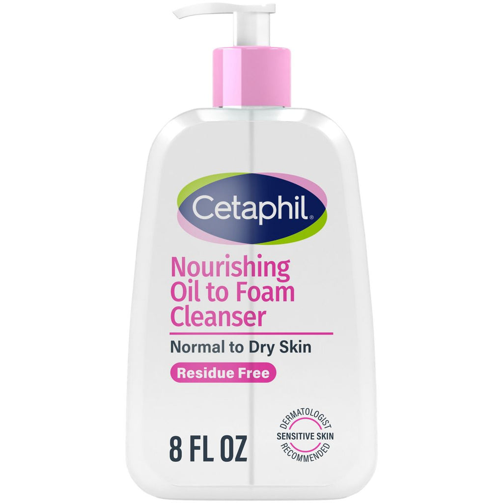 Cetaphil Nourishing Oil to Foam Cleanser Face Wash for Normal to Dry Skin - 8 fl oz