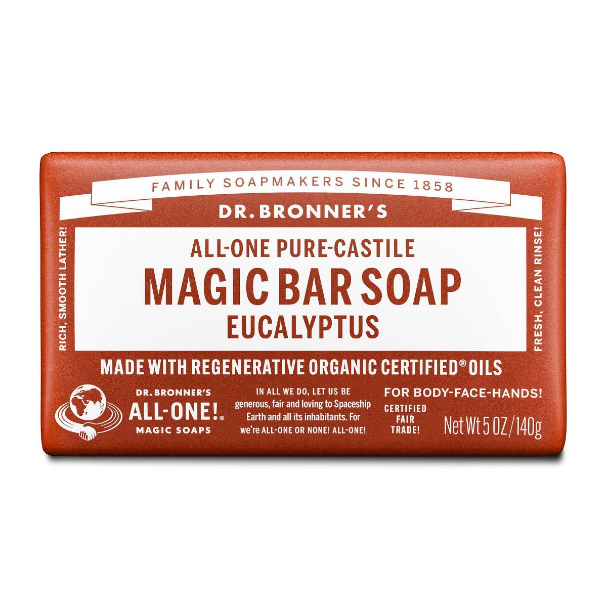 Dr. Bronner's All-One Pure-Castile Magic Bar Soap - Eucalyptus - 5oz