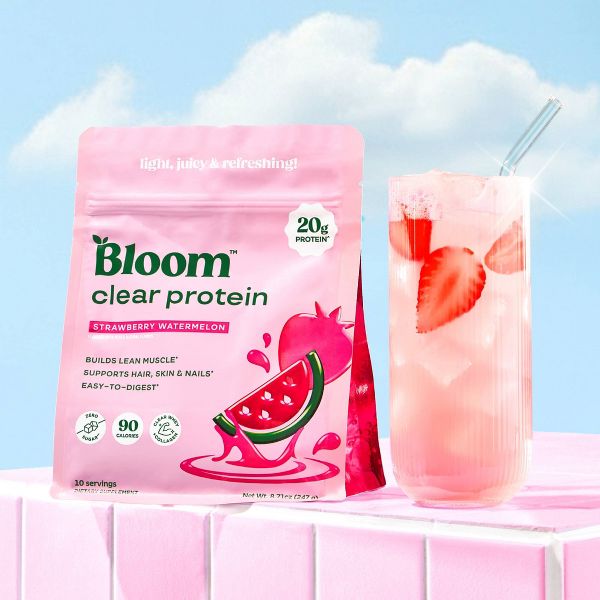 BLOOM NUTRITION Clear Protein Powder - Strawberry Watermelon - 8.71oz