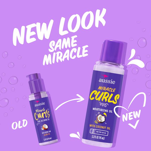 Aussie Miracle Curls Curl-Defining Oil Hair Treatment with Jojoba Oil - 3.2 fl oz