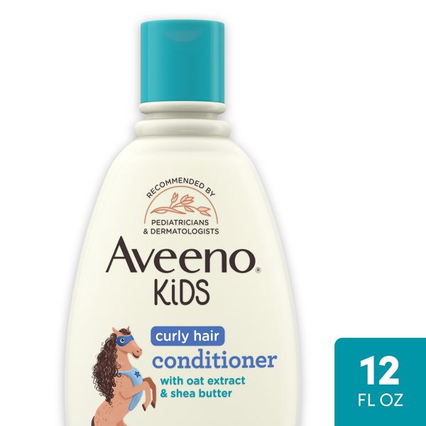 Aveeno Kids' Curly Hair Hydrating Conditioner, Curly Hair Products with Shea Butter, Gentle Scent - 12 fl oz