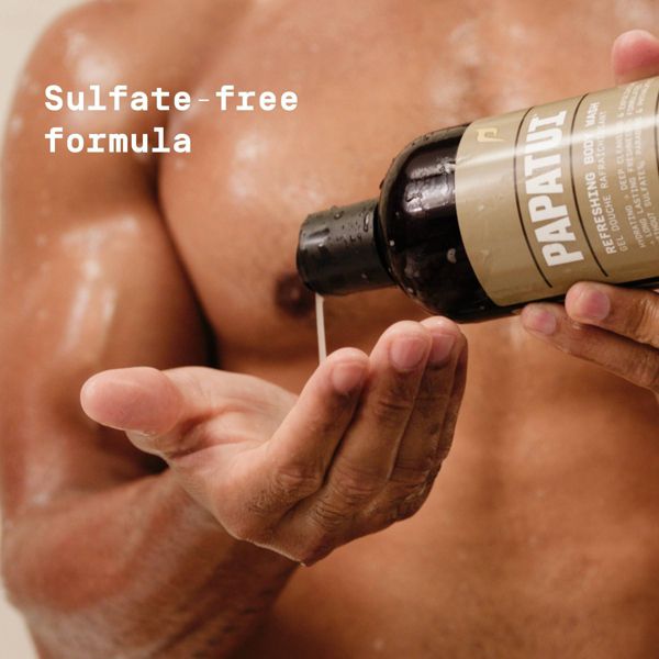 Papatui Men's Exfoliating and Hydrating Sulfate-Free Coconut Oil Body Wash - Lush Coconut - Trial and Travel Size - 3 fl oz