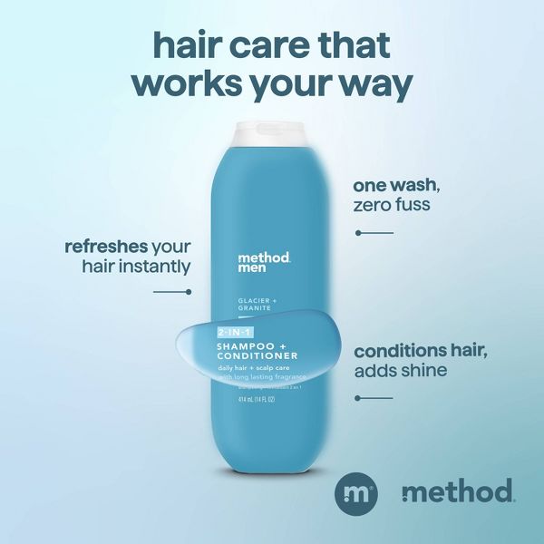 Method Men's 2-in-1 Shampoo & Conditioner - Glacier + Granite - 14 fl oz