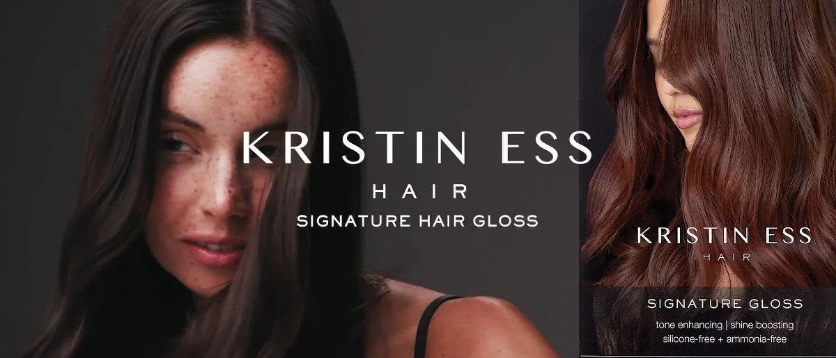 Kristin Ess Hair Gloss in Cherry Cola for Warm Red Brown Hair - Semi Permanent Dye + Toner - 4 fl oz