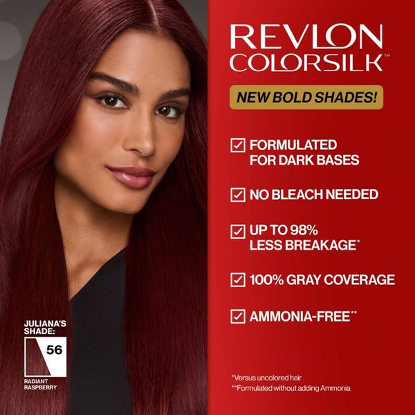 Revlon ColorSilk Permanent Hair Color with Bond Repair Complex - 10 Black - 4.4 fl oz: Ammonia-Free, For All Hair Types