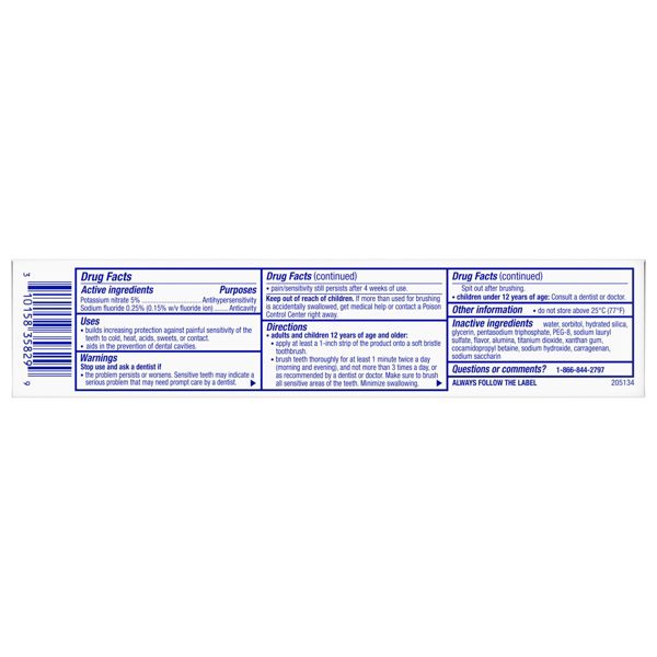 Sensodyne Clinical White Fluoride Stain Protector & Whitening Toothpaste for Sensitive Teeth - 3.4oz
