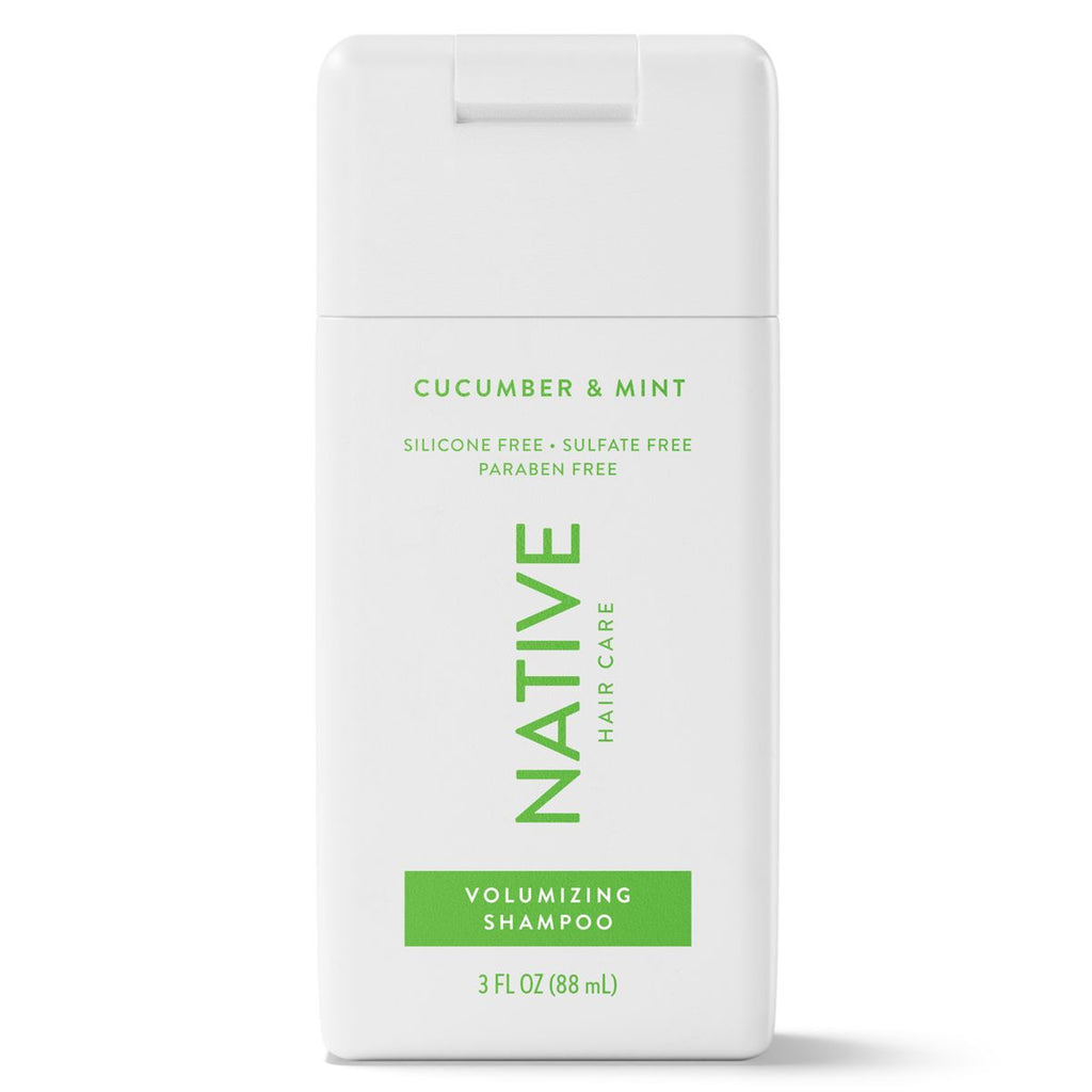 Native Travel Size Vegan Cucumber & Mint Volume Shampoo, Clean, Sulfate, Paraben and Silicone Free - 3 fl oz