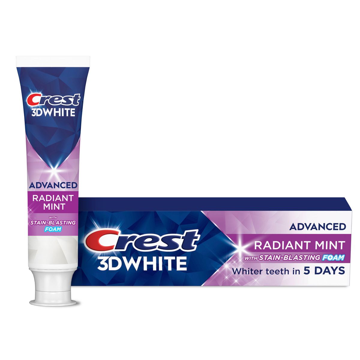 Crest 3D White Advanced Teeth Whitening Toothpaste - Radiant Mint - 3.3 oz