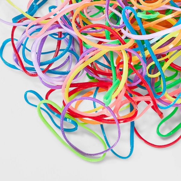 Kids' Medium Glitter Polybands - 500ct - Cat & Jack: Securing Hair, For All Hair Types, Includes Elastic