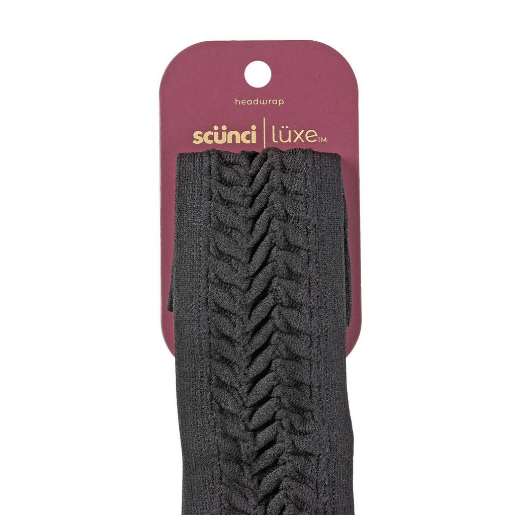 scünci | lüxe Soft Textured Hosiery Headwrap - Black