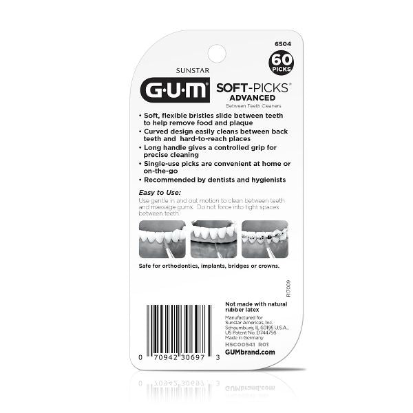 GUM Soft-Picks Advanced Dental Picks - 60ct/3pk