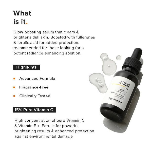 Minimalist Vitamin C + E + Ferulic 16% Face Serum - 1 fl oz
