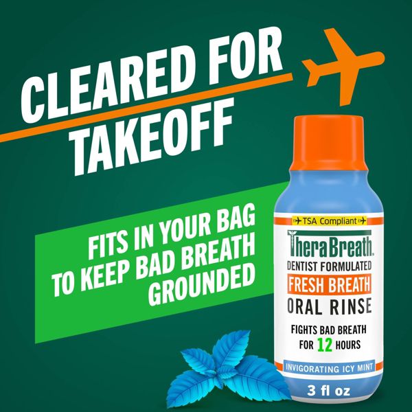 TheraBreath Alcohol-Free Mouthwash - Icy Mint - Trial Size - 3 fl oz