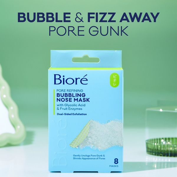Biore Pore Minimizing Bubbling Face Mask Nose Strips - 8ct
