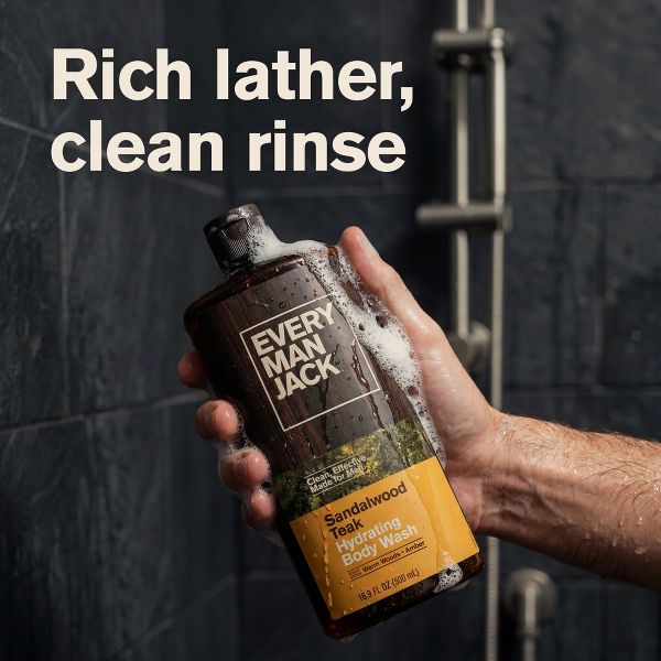 Every Man Jack Sandalwood Teak Hydrating Men's Body Wash - 16.9 fl oz