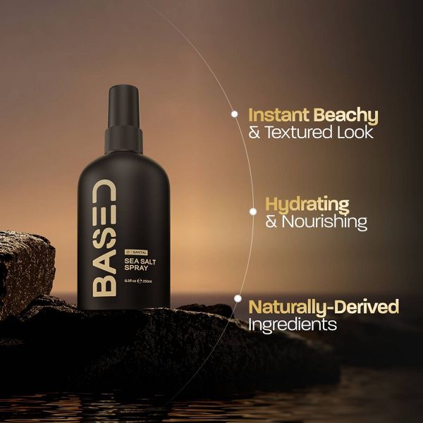 BASED Beachy Texture & Volume Sea Salt Volumizer Spray - Santal Sandalwood - 8.5 fl oz