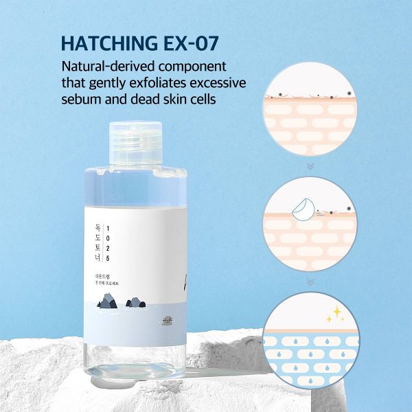 Round Lab 1025 Dokdo Toner Korean Skincare for Skin Balancing and Gentle Exfoliation with Soft Finish - 200ml