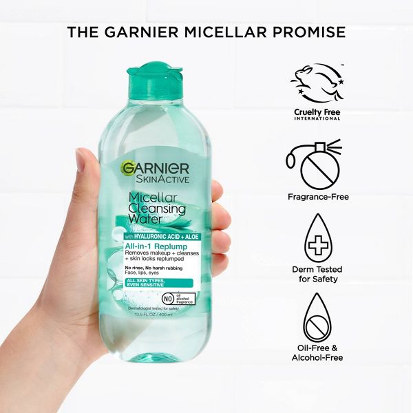 Garnier Hyaluronic Acid Hydrating and Plumping Makeup Remover Micellar Water - 13.5 fl oz