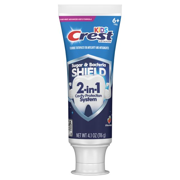 Crest Kids Sugar & Bacteria Shield Toothpaste, Strawberry Flavor, 4.1oz