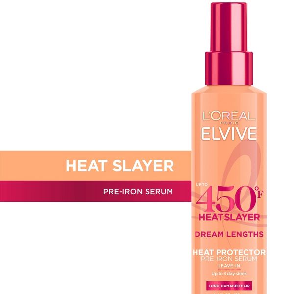 L'Oreal Paris Elvive Dream Lengths Heat Slayer Pre-Iron Leave-In Spray - 4.4oz