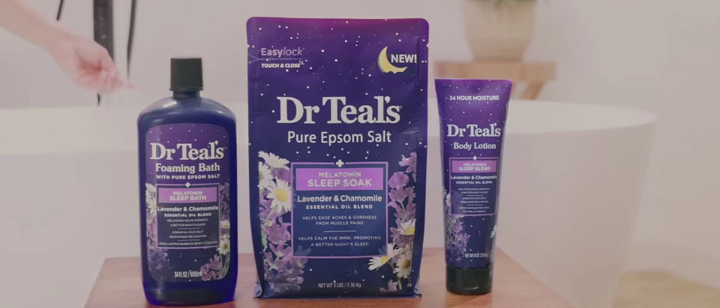 Dr Teal's Epsom Salt Magnesium Soak - Sleep Blend with Melatonin, Lavender & Chamomile - 3lbs