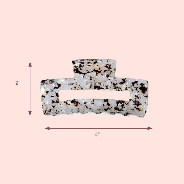 scünci | lüxe Acrylic Open Cut Rectangle Claw Clip - Tort