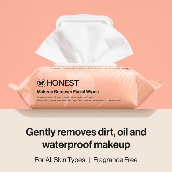 Honest Beauty Unscented Makeup Remover Wipes - 30ct