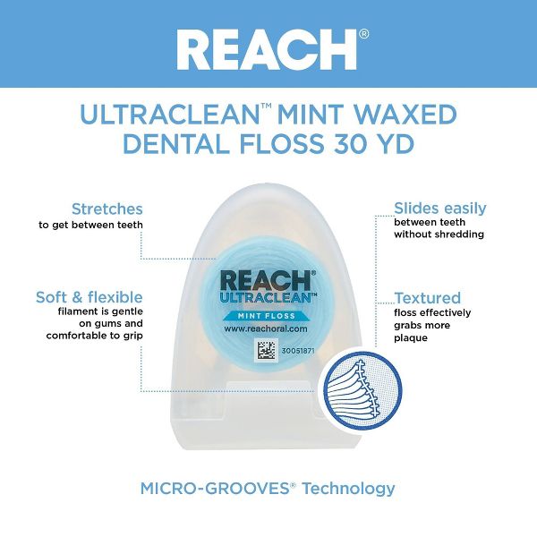 Reach Ultraclean Mint Waxed Dental Floss - 30yd/6pk